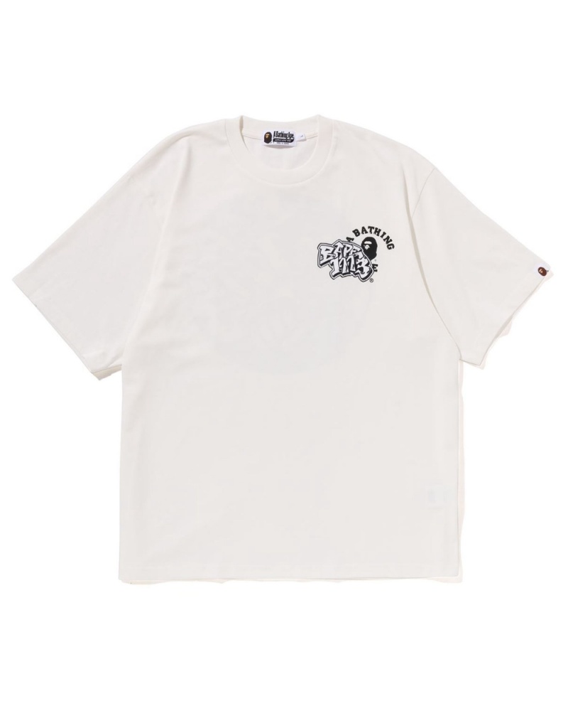 T Shirts Bape Comics Graphique Blanche Homme | OYS-94302204